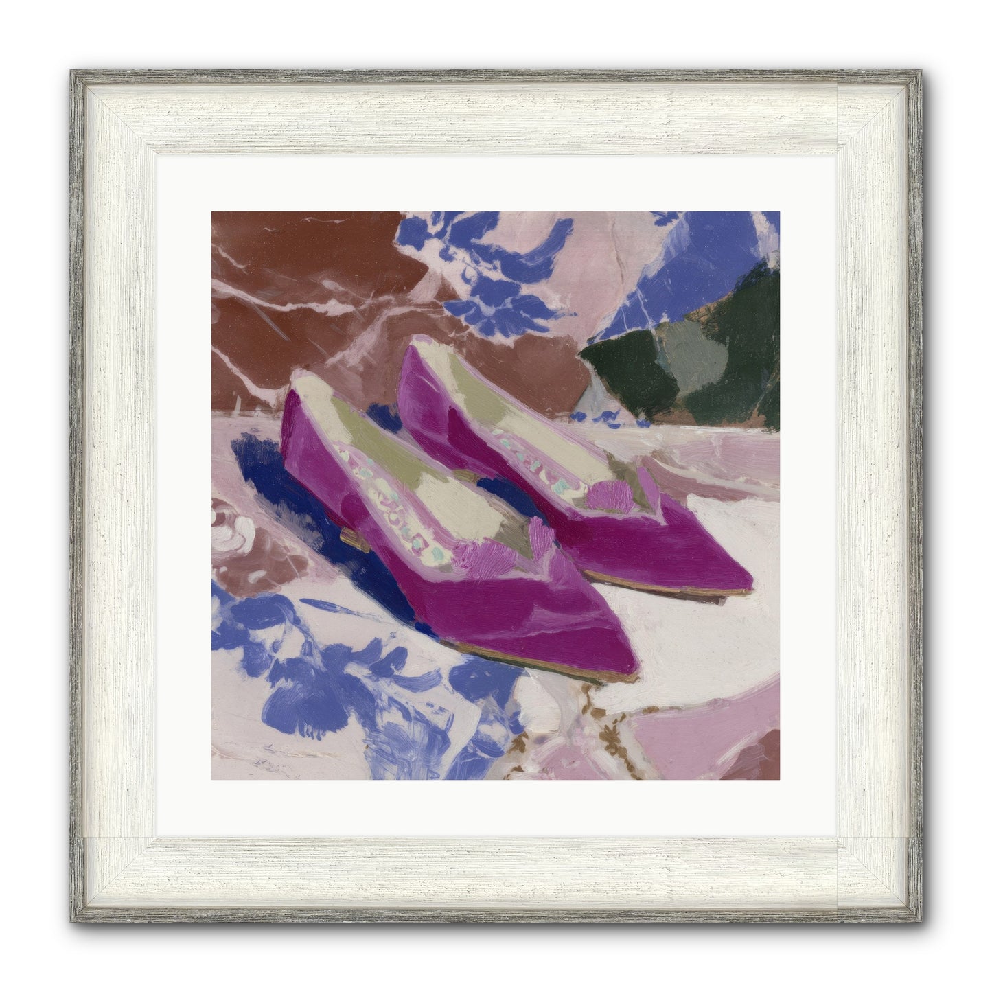 Velvet Held Its Breath Framed Print - Driftwood White 20x20