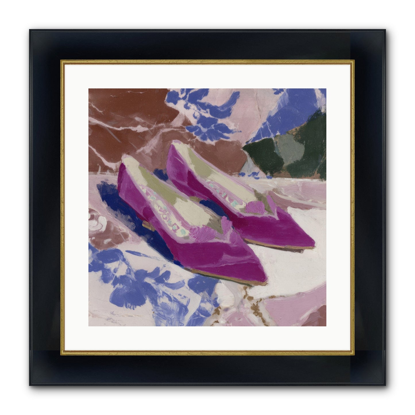 Velvet Held Its Breath Framed Print - Wide Black w/Gold 20x20