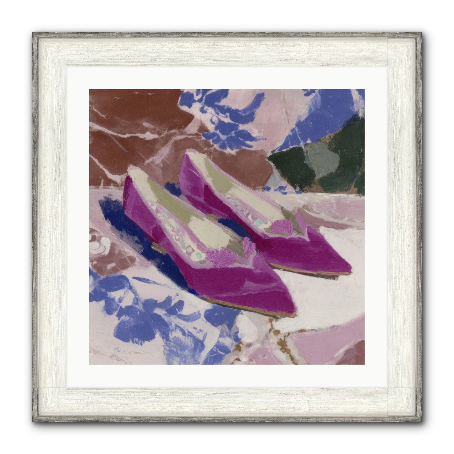 Velvet Held Its Breath Framed Print - Driftwood White 24x24