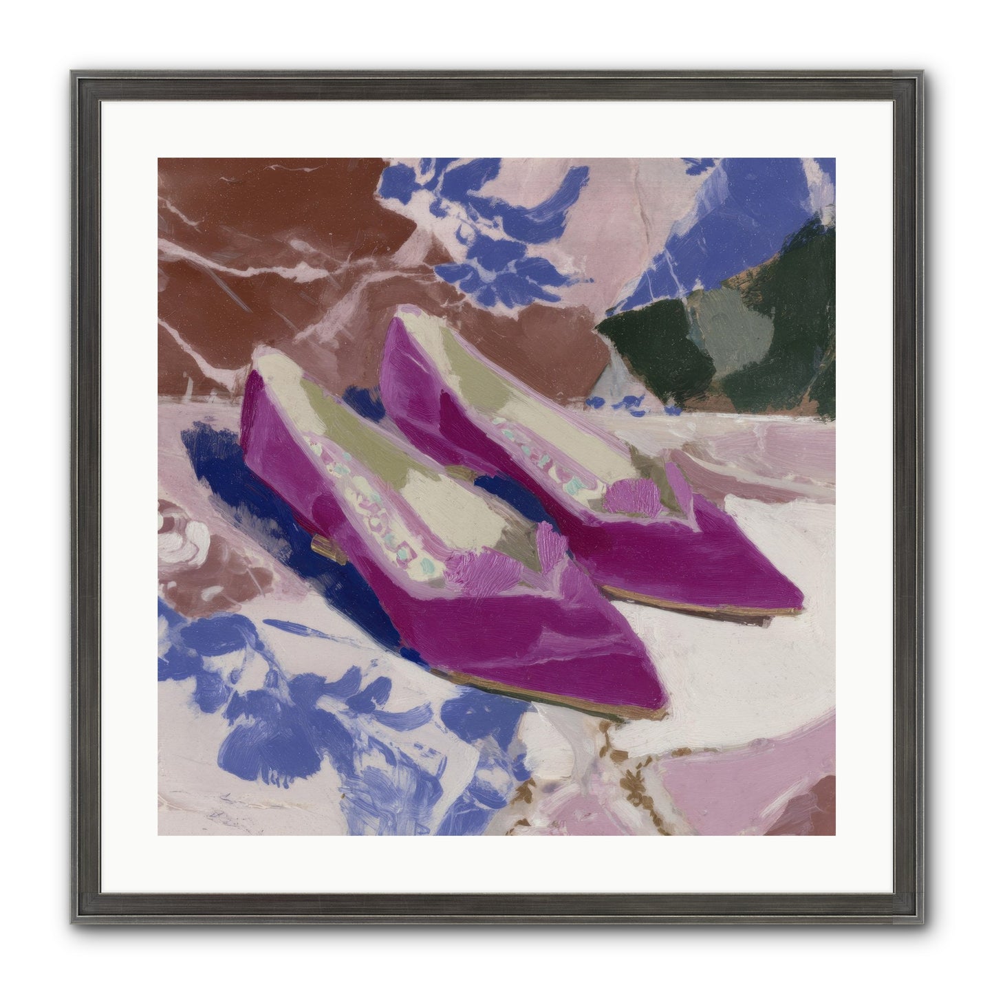 Velvet Held Its Breath Framed Print - Slimwoods Black/Silver 24x24