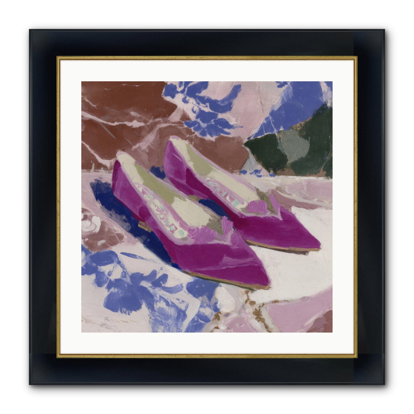 Velvet Held Its Breath Framed Print - Wide Black w/Gold 24x24
