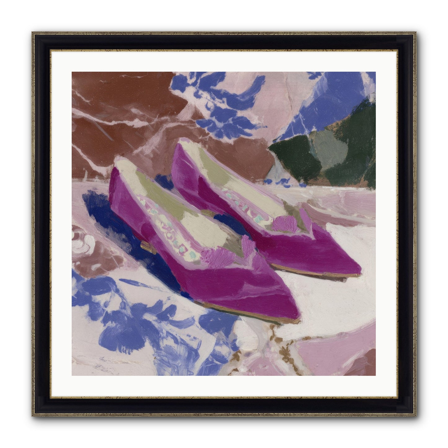 Velvet Held Its Breath Framed Print - Black & Gold 30x30