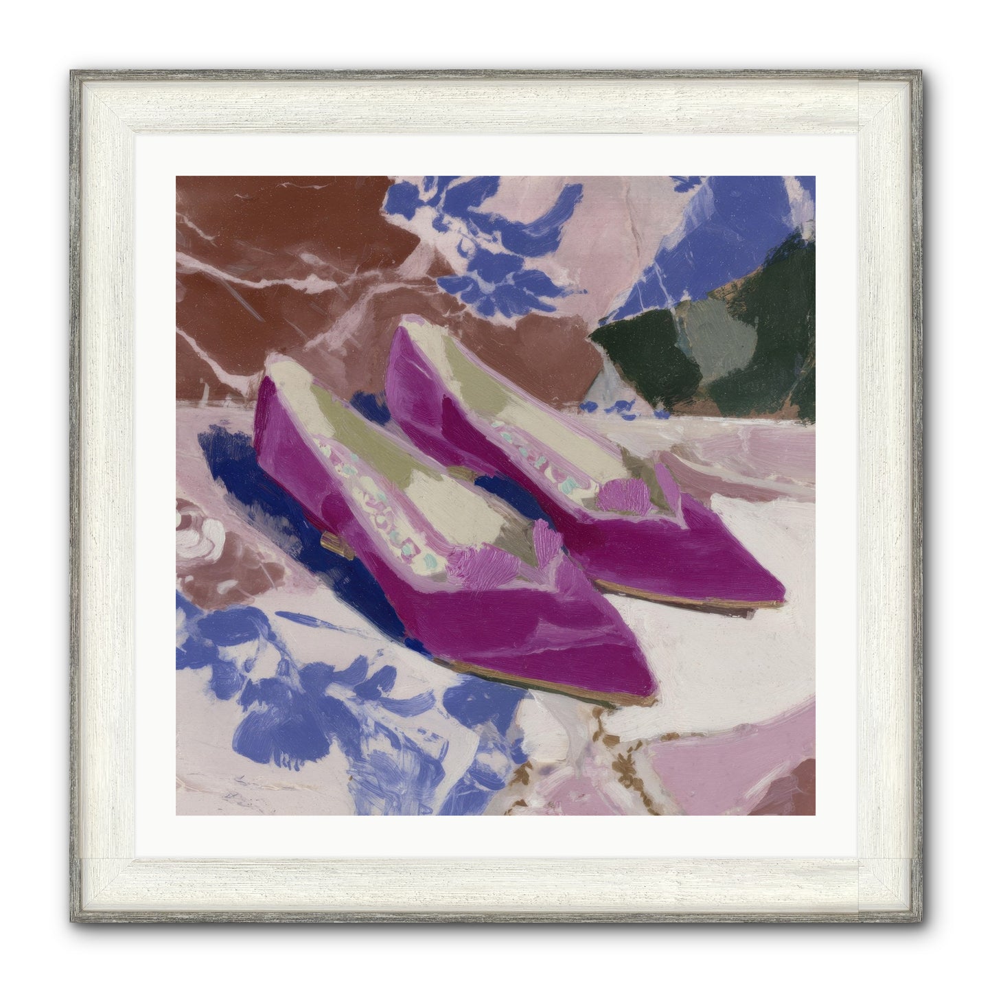 Velvet Held Its Breath Framed Print - Driftwood White 30x30