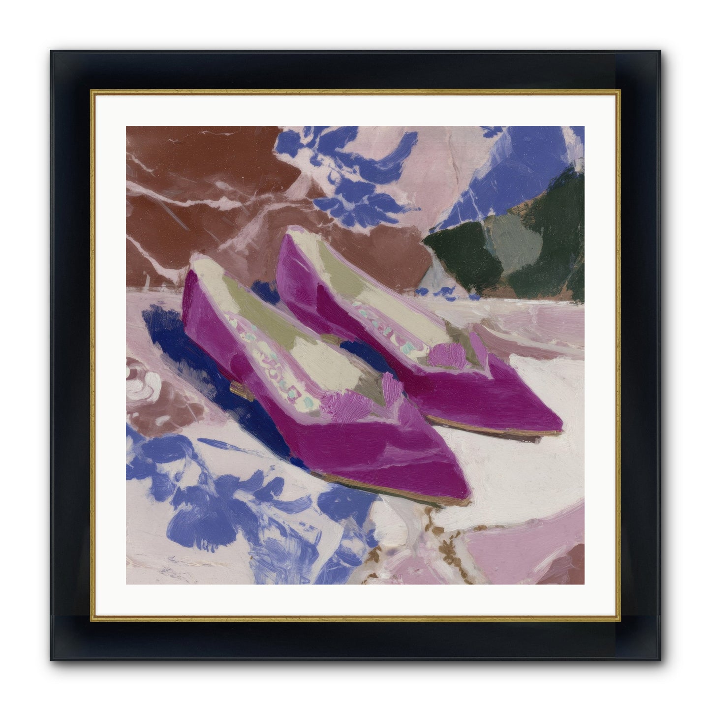 Velvet Held Its Breath Framed Print - Wide Black w/Gold 30x30