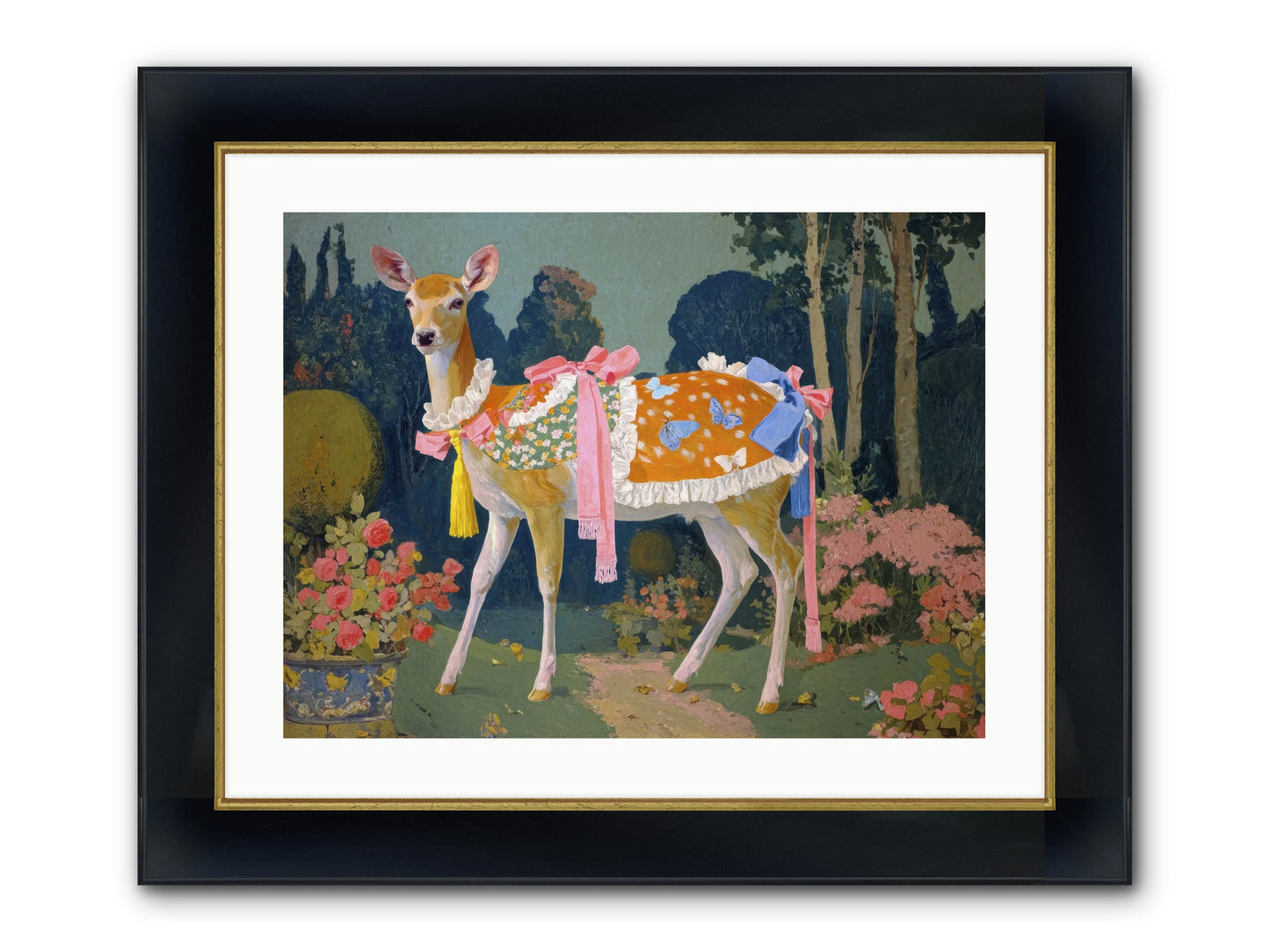 Velvet Hum Of Dawn Framed Print - Wide Black w/Gold 24x18