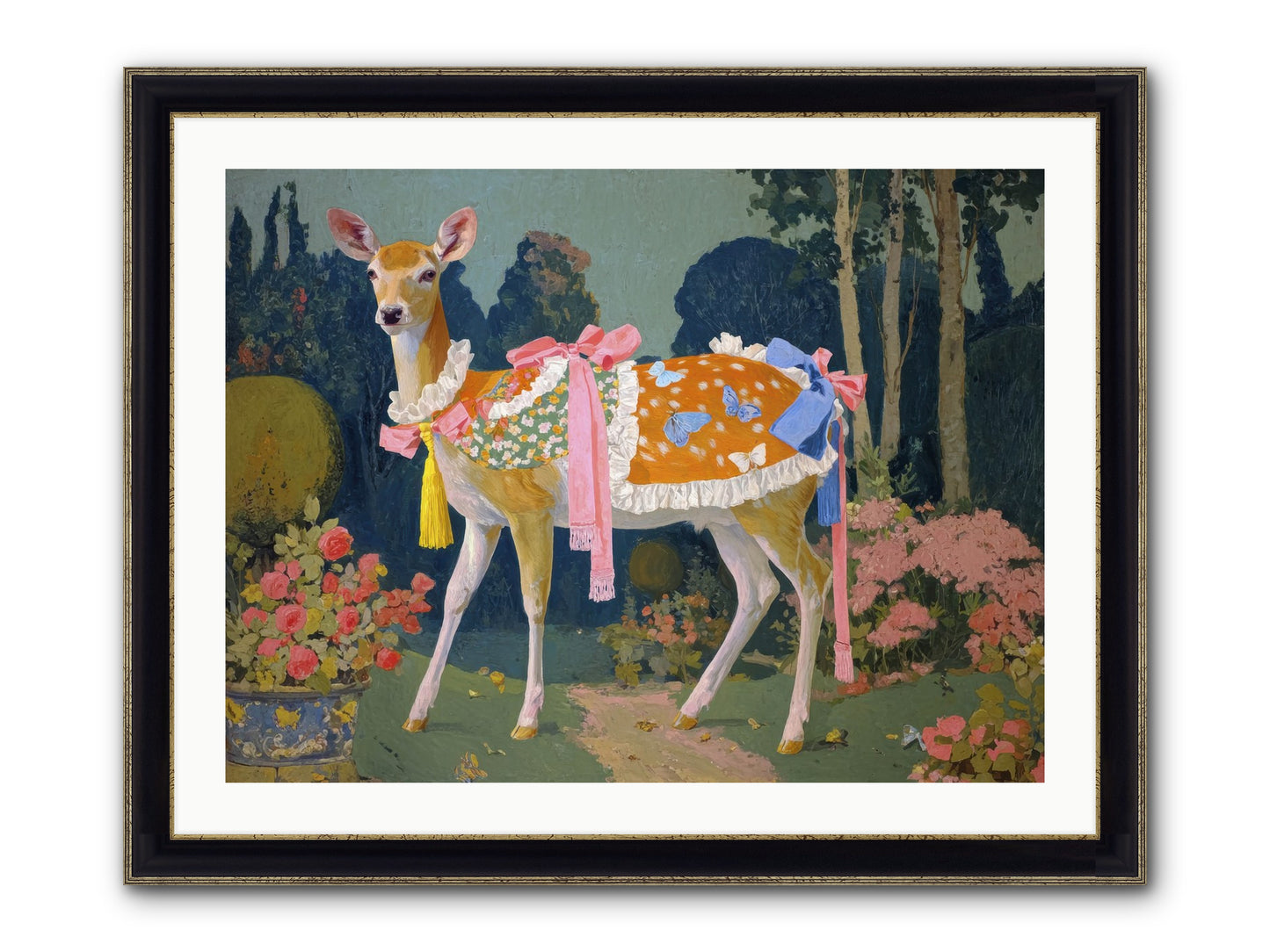 Velvet Hum Of Dawn Framed Print - Black & Gold 32x24
