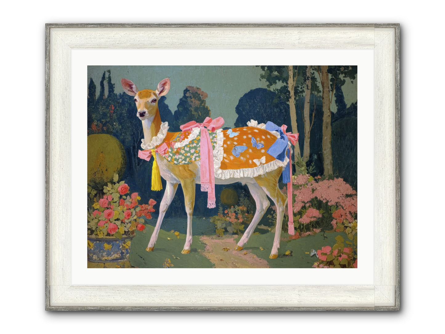 Velvet Hum Of Dawn Framed Print - Driftwood White 32x24