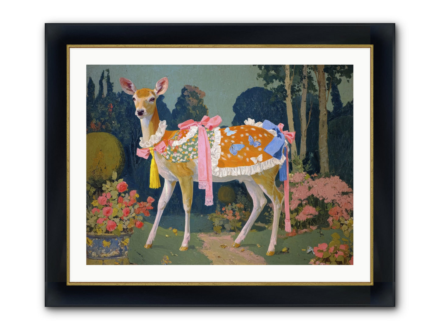 Velvet Hum Of Dawn Framed Print - Wide Black w/Gold 32x24