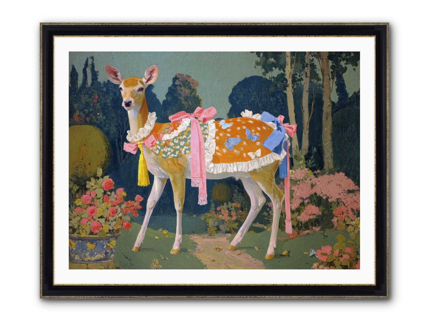 Velvet Hum Of Dawn Framed Print - Black & Gold 40x30