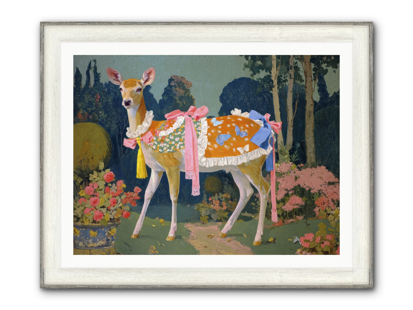 Velvet Hum Of Dawn Framed Print - Driftwood White 40x30