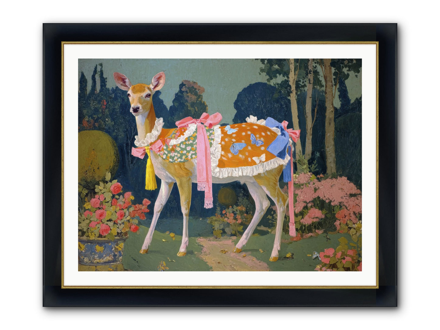 Velvet Hum Of Dawn Framed Print - Wide Black w/Gold 40x30