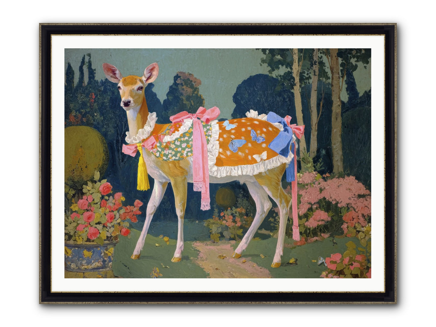 Velvet Hum Of Dawn Framed Print - Black & Gold 48x36