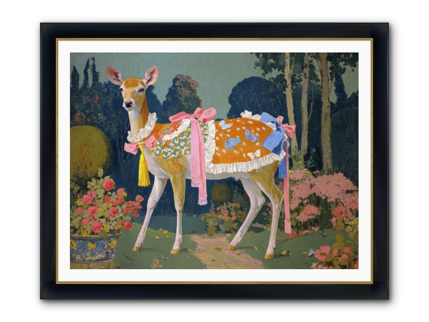 Velvet Hum Of Dawn Framed Print - Wide Black w/Gold 48x36