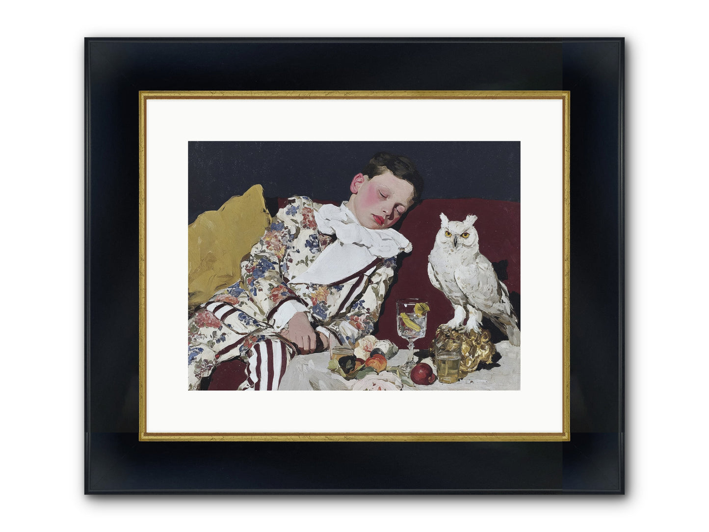 Velvet Knows No Bedtime Framed Print - Wide Black w/Gold 16x12