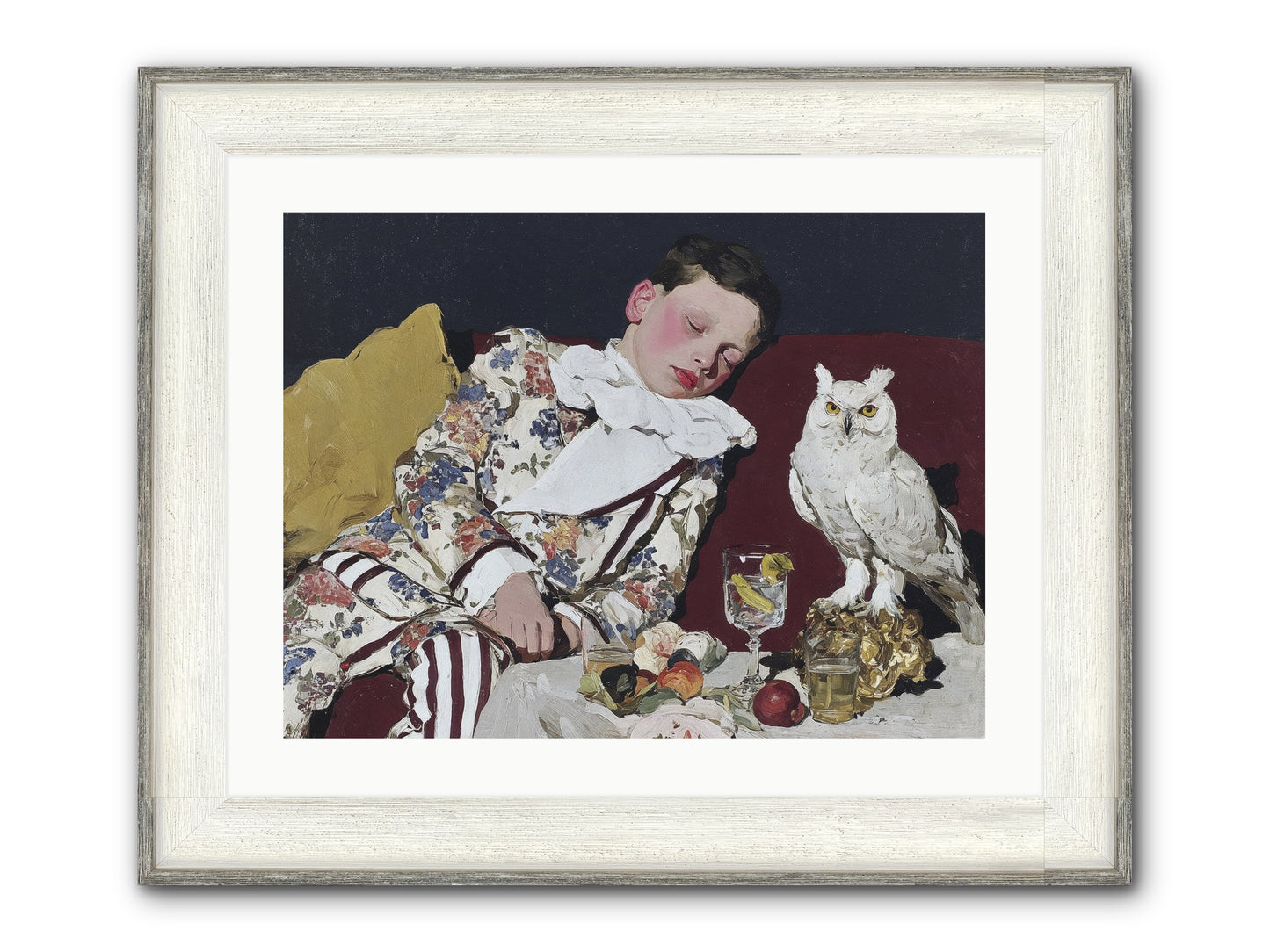 Velvet Knows No Bedtime Framed Print - Driftwood White 24x18