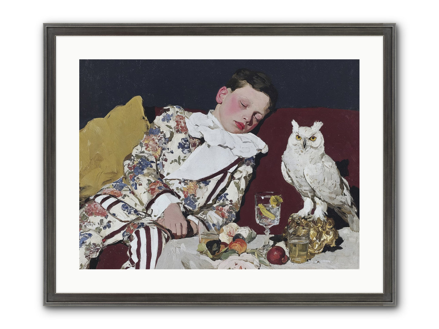 Velvet Knows No Bedtime Framed Print - Slimwoods Black/Silver 24x18