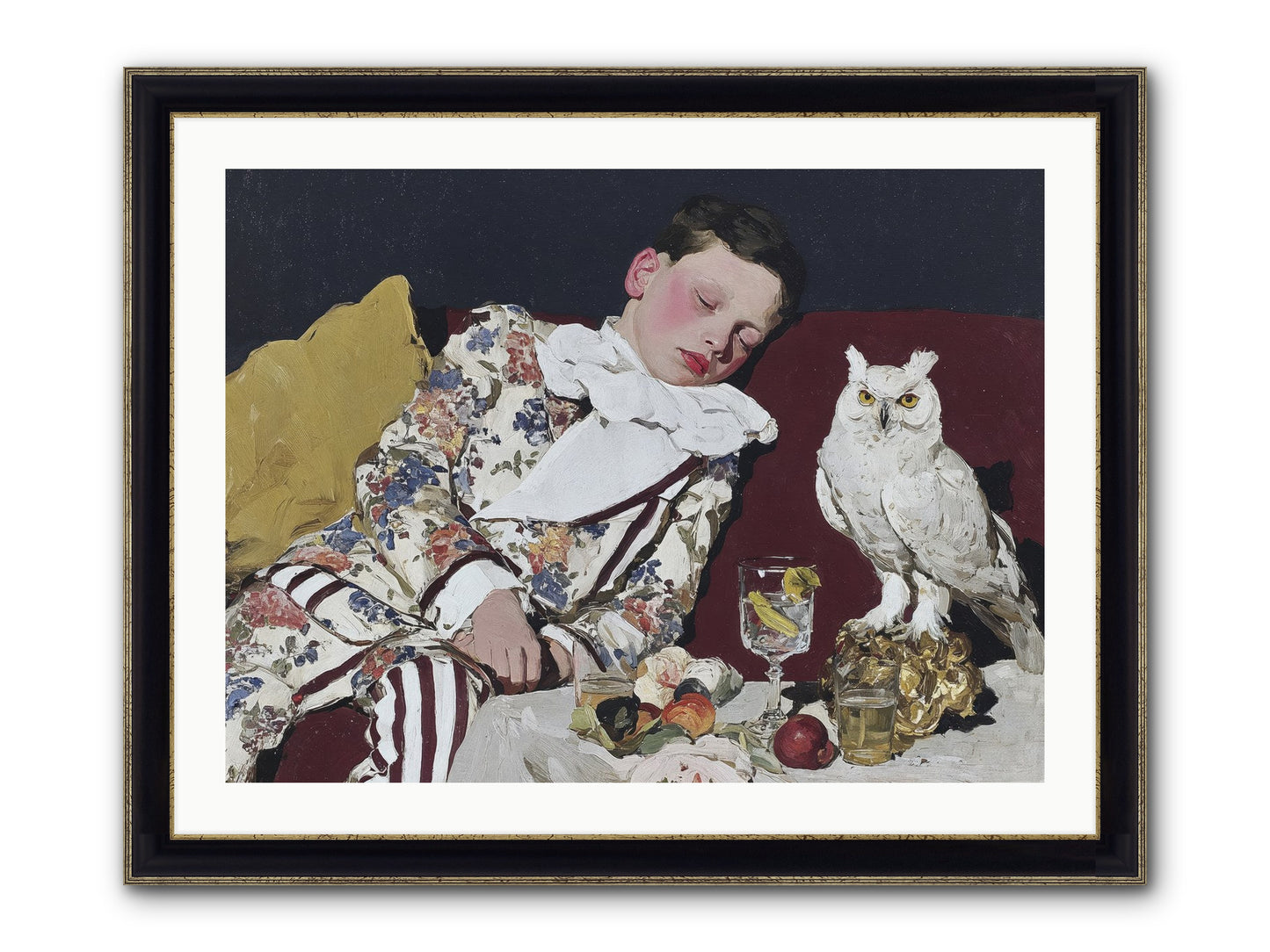 Velvet Knows No Bedtime Framed Print - Black & Gold 32x24
