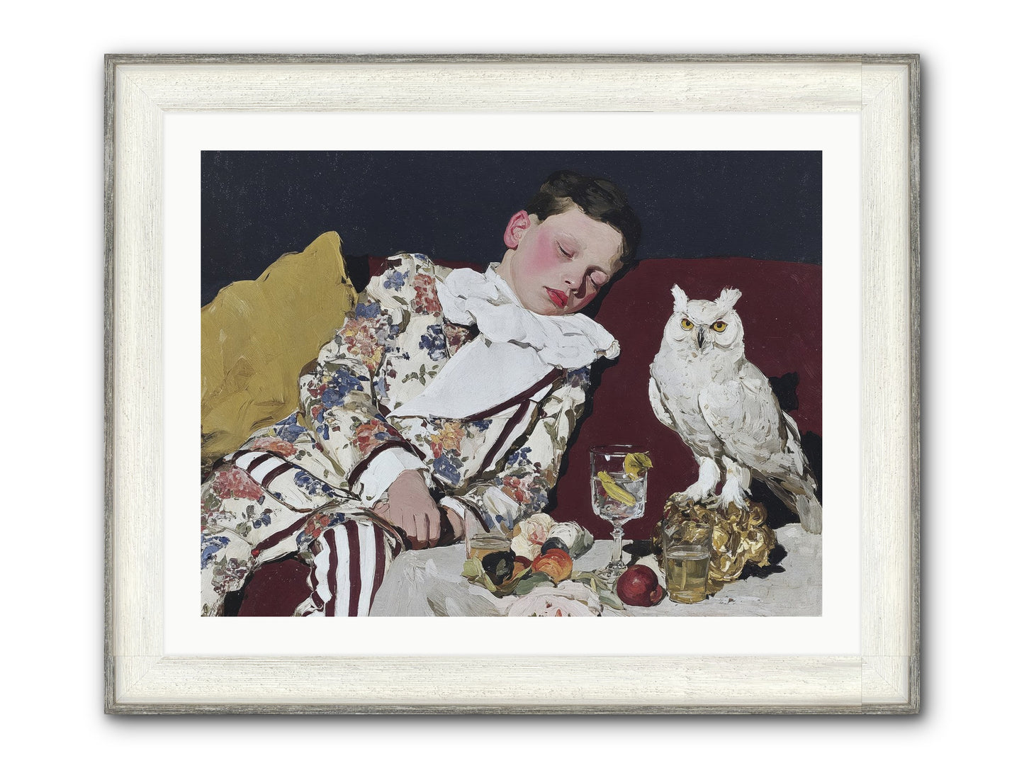Velvet Knows No Bedtime Framed Print - Driftwood White 32x24