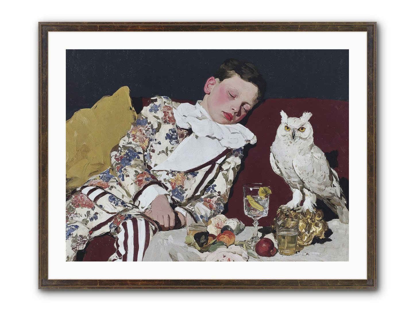 Velvet Knows No Bedtime Framed Print - Slimwoods Black/Gold 32x24