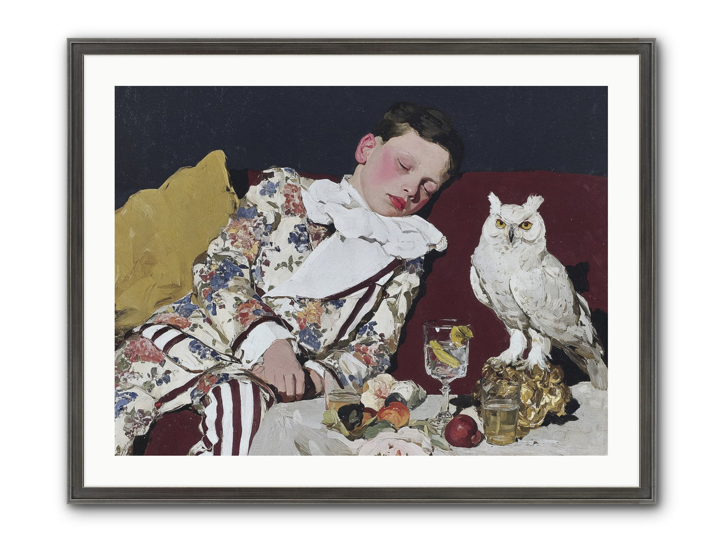 Velvet Knows No Bedtime Framed Print - Slimwoods Black/Silver 32x24