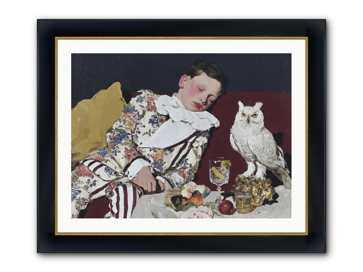 Velvet Knows No Bedtime Framed Print - Wide Black w/Gold 32x24