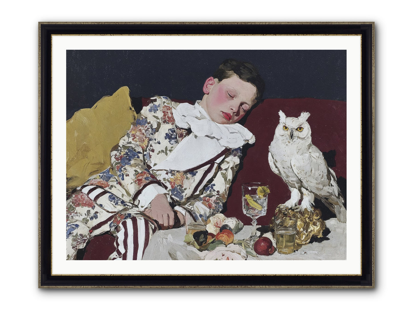 Velvet Knows No Bedtime Framed Print - Black & Gold 40x30