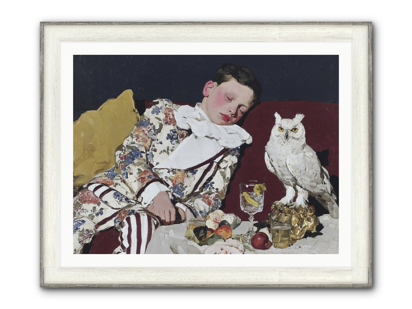 Velvet Knows No Bedtime Framed Print - Driftwood White 40x30