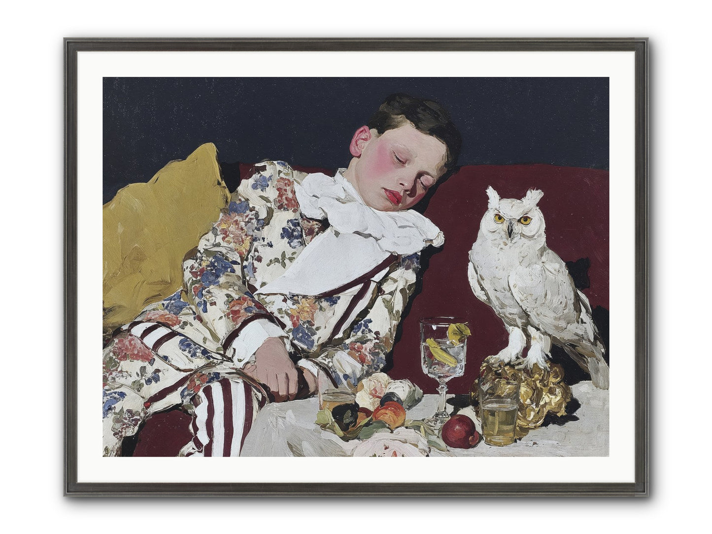 Velvet Knows No Bedtime Framed Print - Slimwoods Black/Silver 40x30