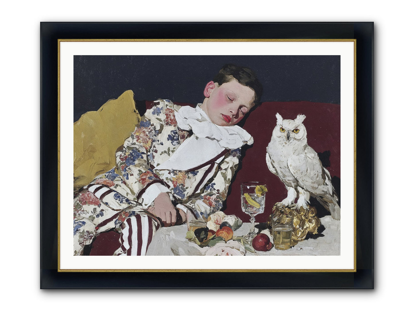 Velvet Knows No Bedtime Framed Print - Wide Black w/Gold 40x30