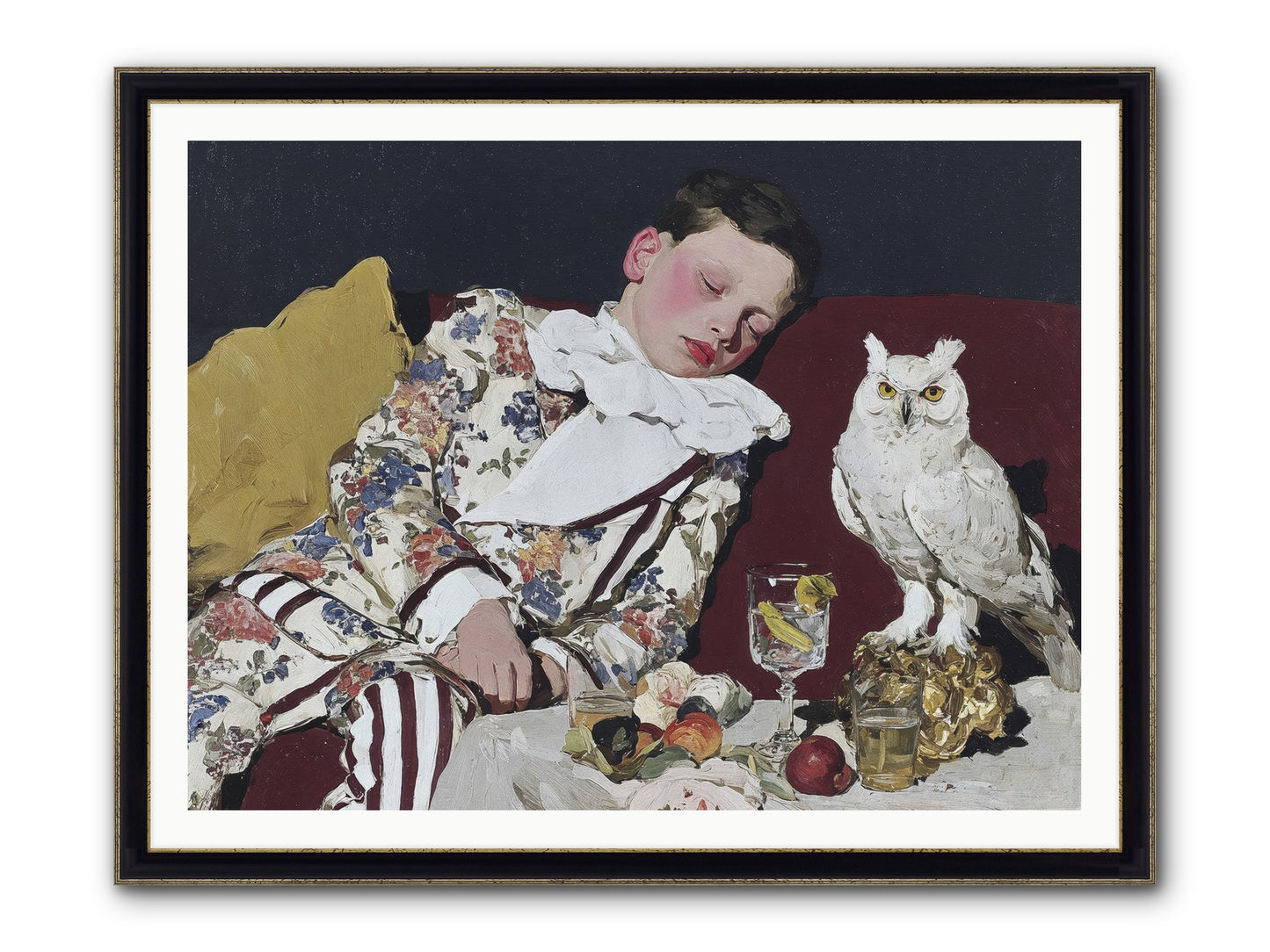Velvet Knows No Bedtime Framed Print - Black & Gold 48x36