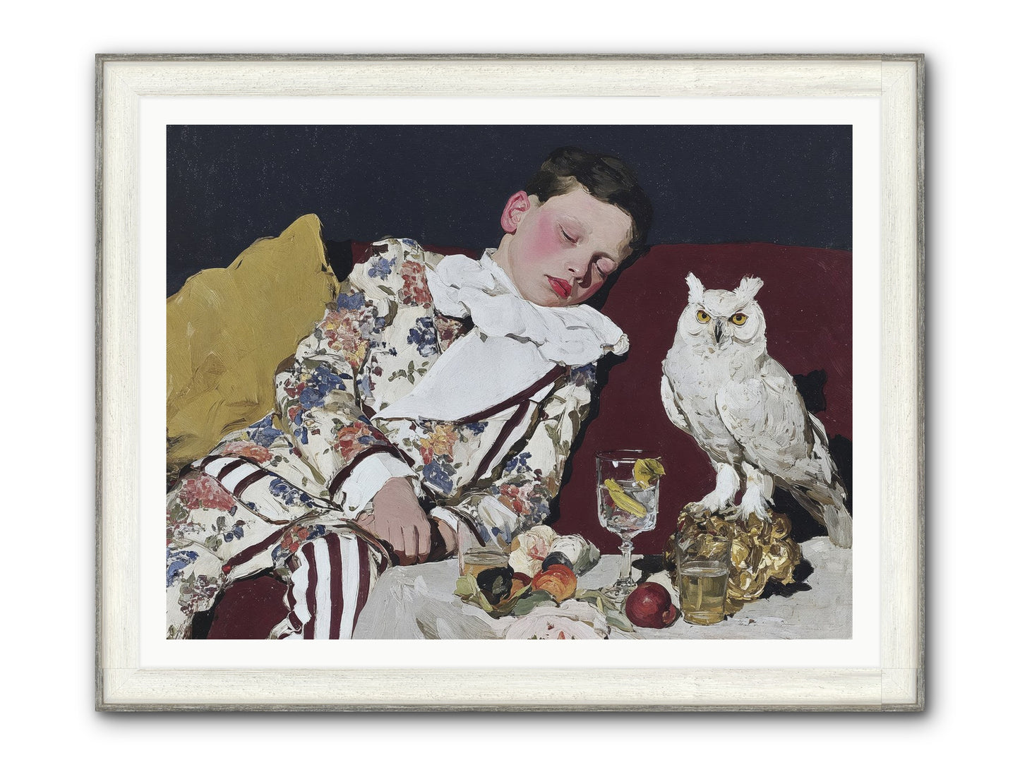 Velvet Knows No Bedtime Framed Print - Driftwood White 48x36