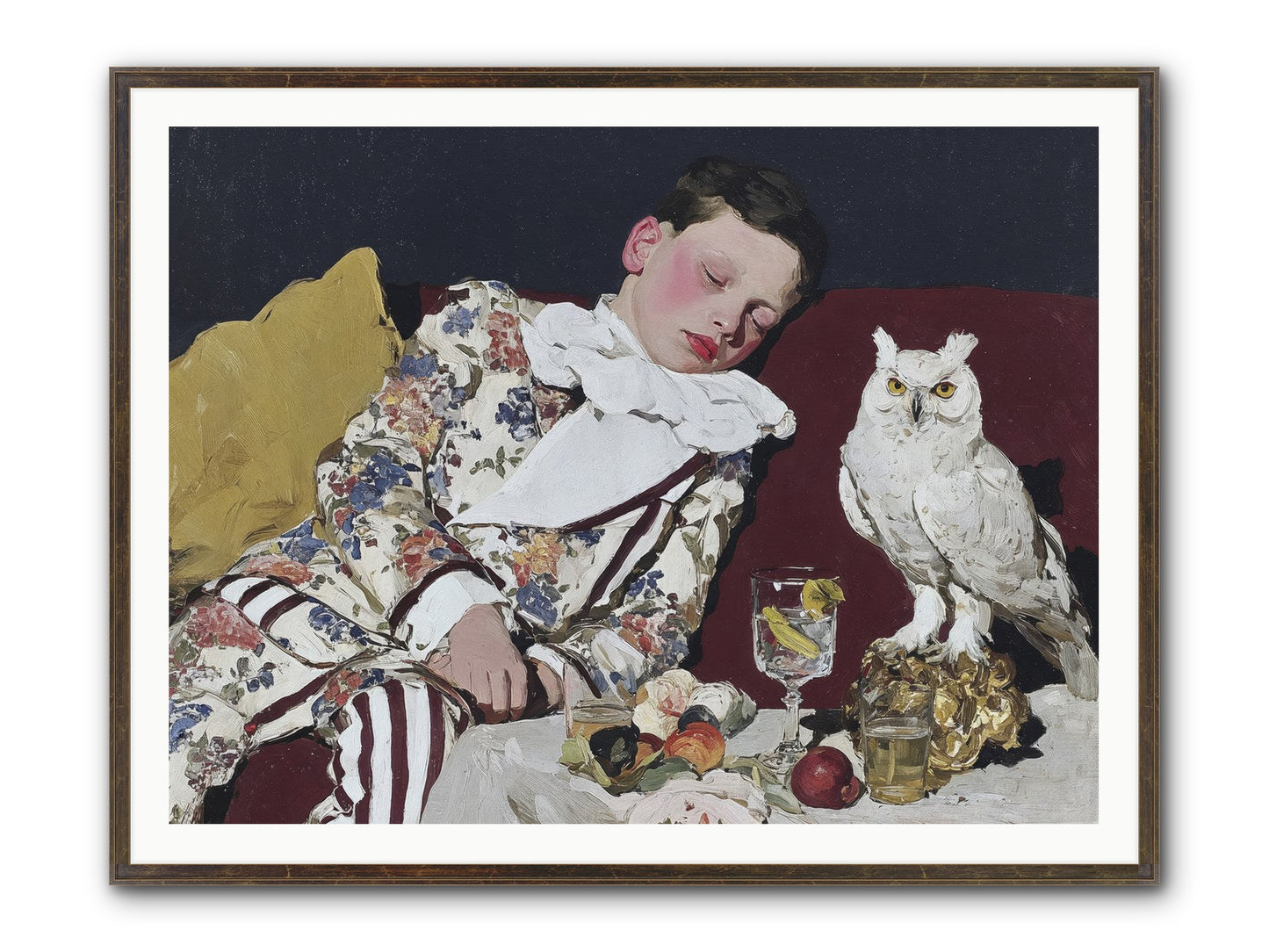 Velvet Knows No Bedtime Framed Print - Slimwoods Black/Gold 48x36