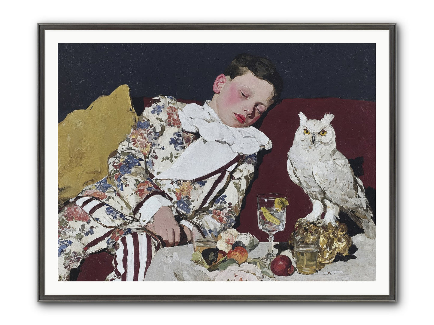 Velvet Knows No Bedtime Framed Print - Slimwoods Black/Silver 48x36