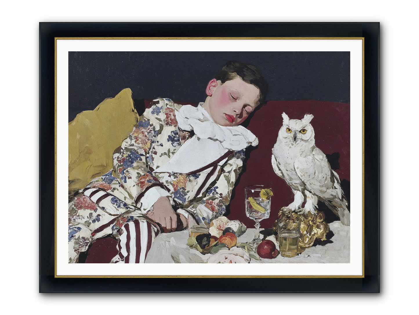 Velvet Knows No Bedtime Framed Print - Wide Black w/Gold 48x36
