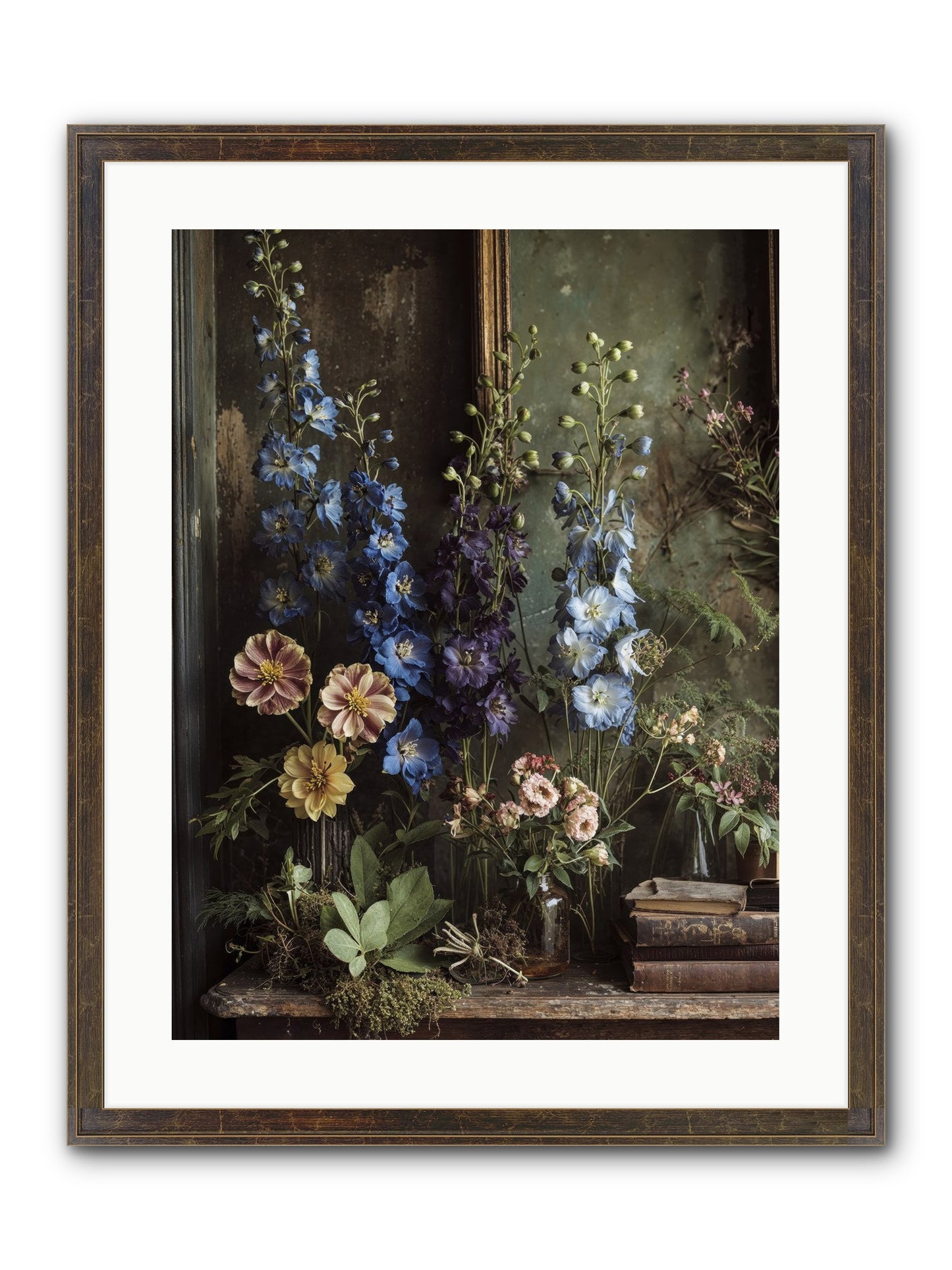 Velvet Lawns And Hidden Doors Framed Print - Slimwoods Black/Gold 18x24