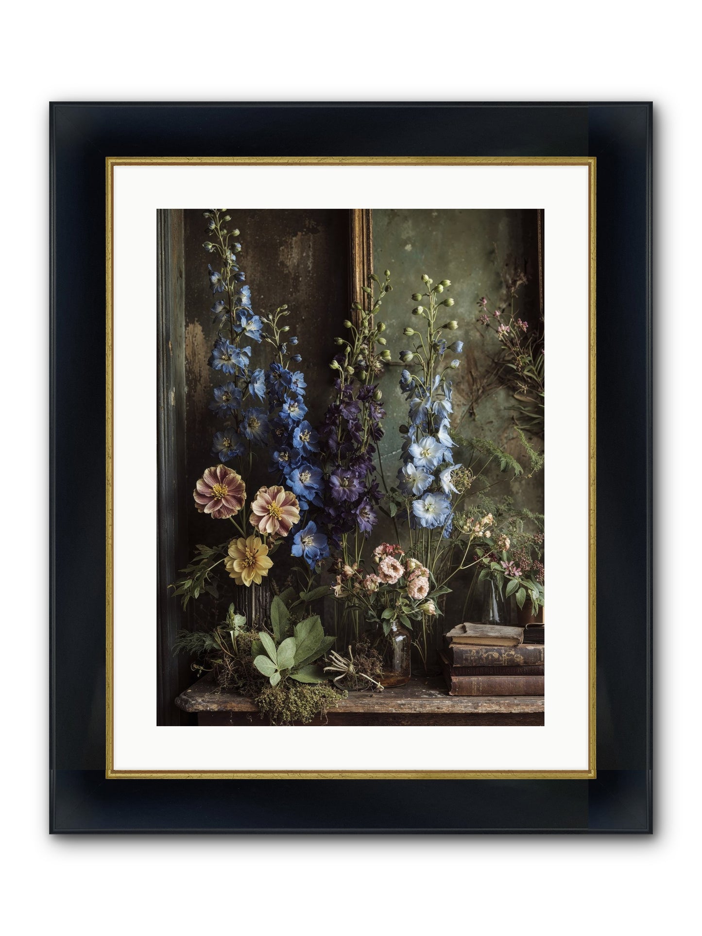 Velvet Lawns And Hidden Doors Framed Print - Wide Black w/Gold 18x24
