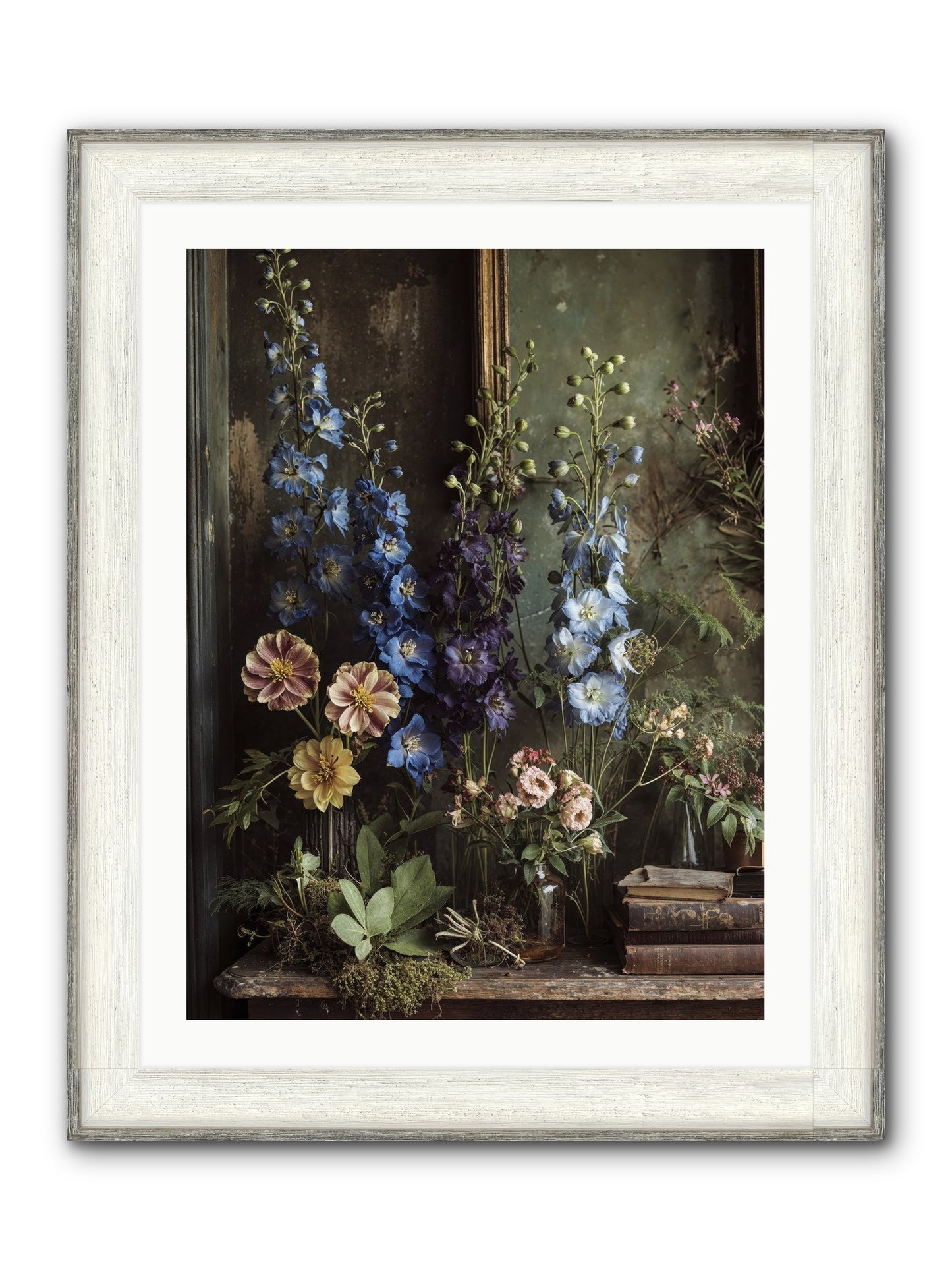 Velvet Lawns And Hidden Doors Framed Print - Driftwood White 24x32