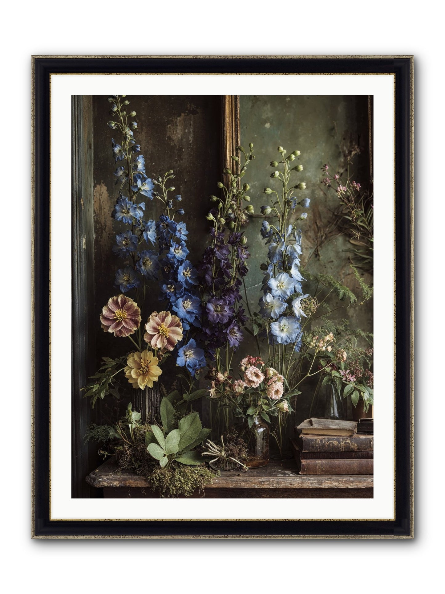 Velvet Lawns And Hidden Doors Framed Print - Black & Gold 30x40