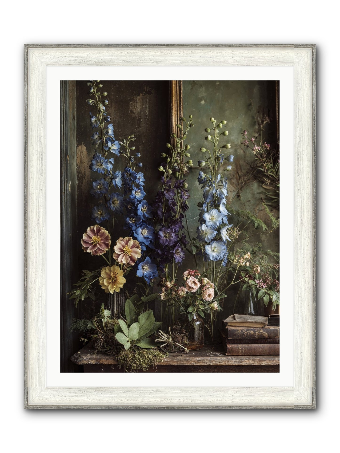 Velvet Lawns And Hidden Doors Framed Print - Driftwood White 30x40