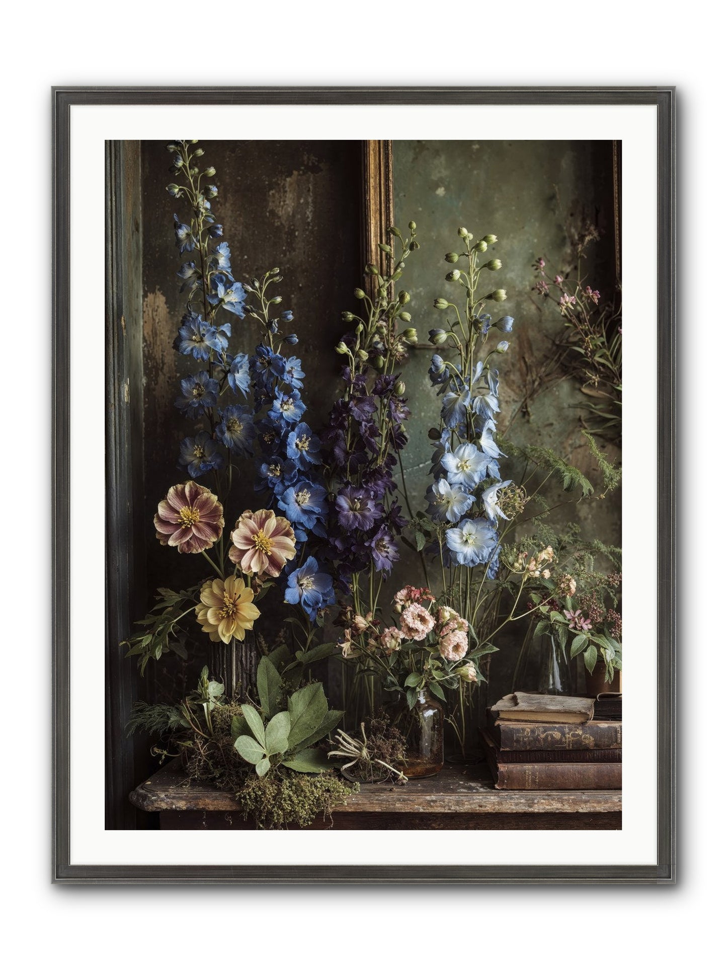 Velvet Lawns And Hidden Doors Framed Print - Slimwoods Black/Silver 30x40