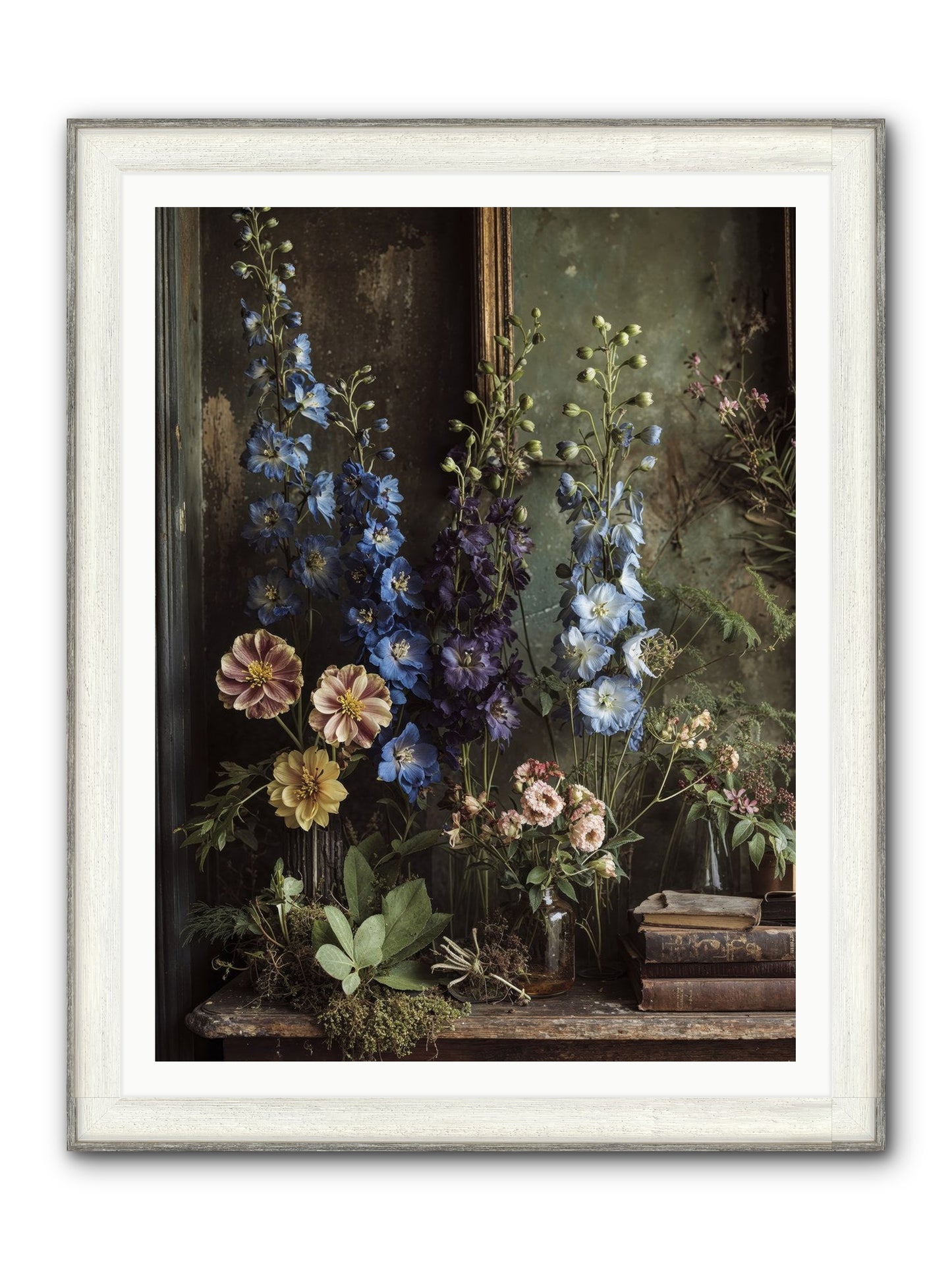 Velvet Lawns And Hidden Doors Framed Print - Driftwood White 36x48