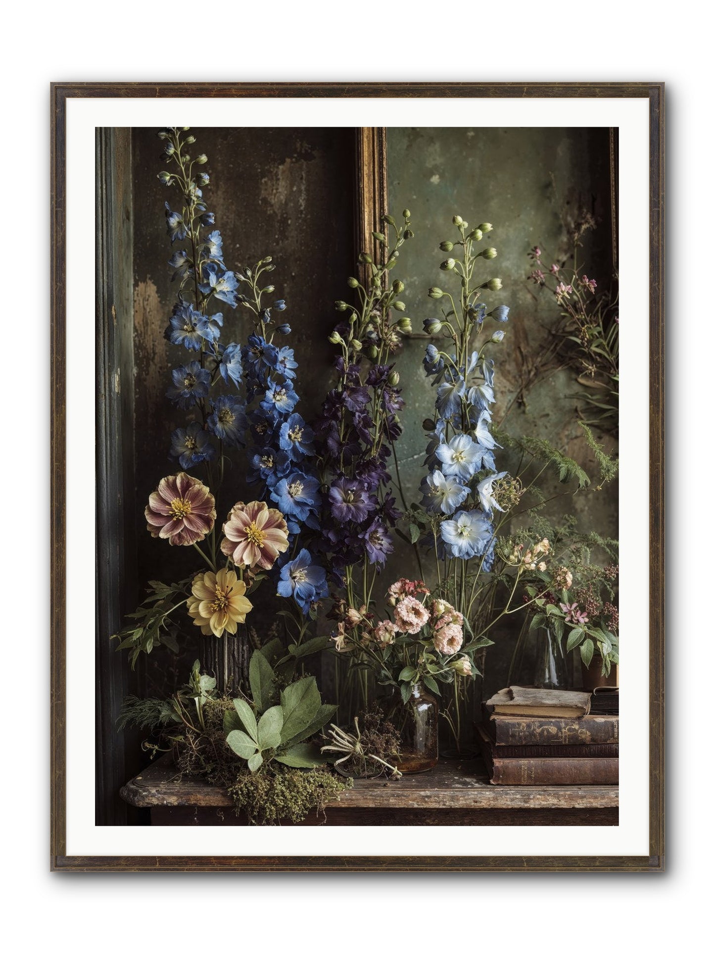 Velvet Lawns And Hidden Doors Framed Print - Slimwoods Black/Gold 36x48