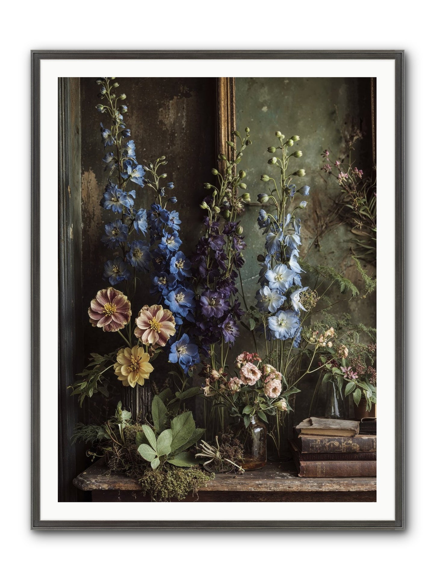 Velvet Lawns And Hidden Doors Framed Print - Slimwoods Black/Silver 36x48