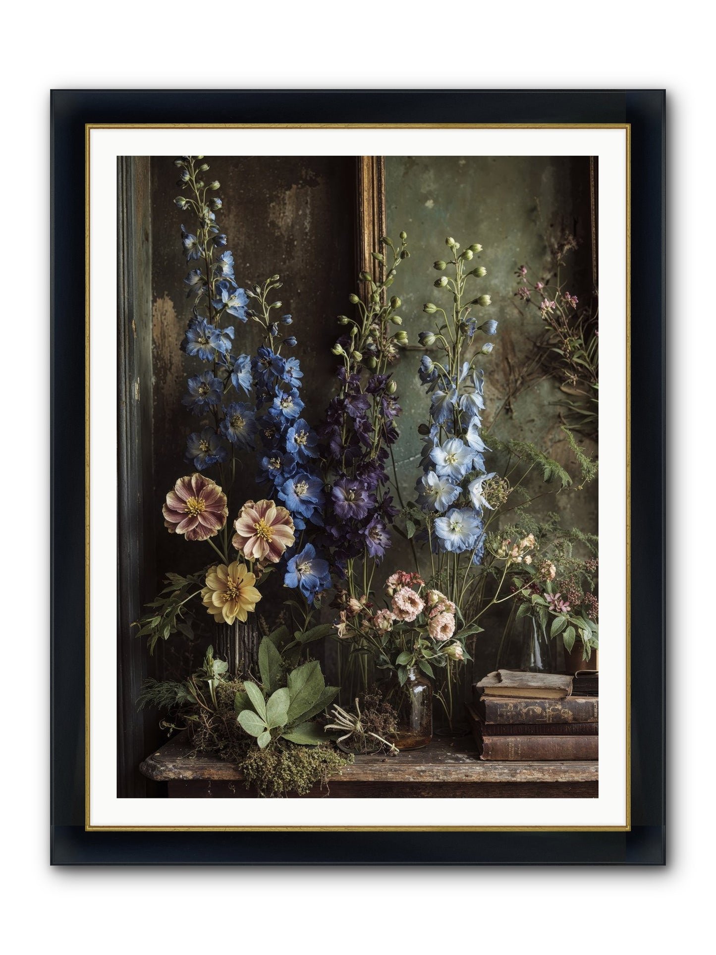 Velvet Lawns And Hidden Doors Framed Print - Wide Black w/Gold 36x48