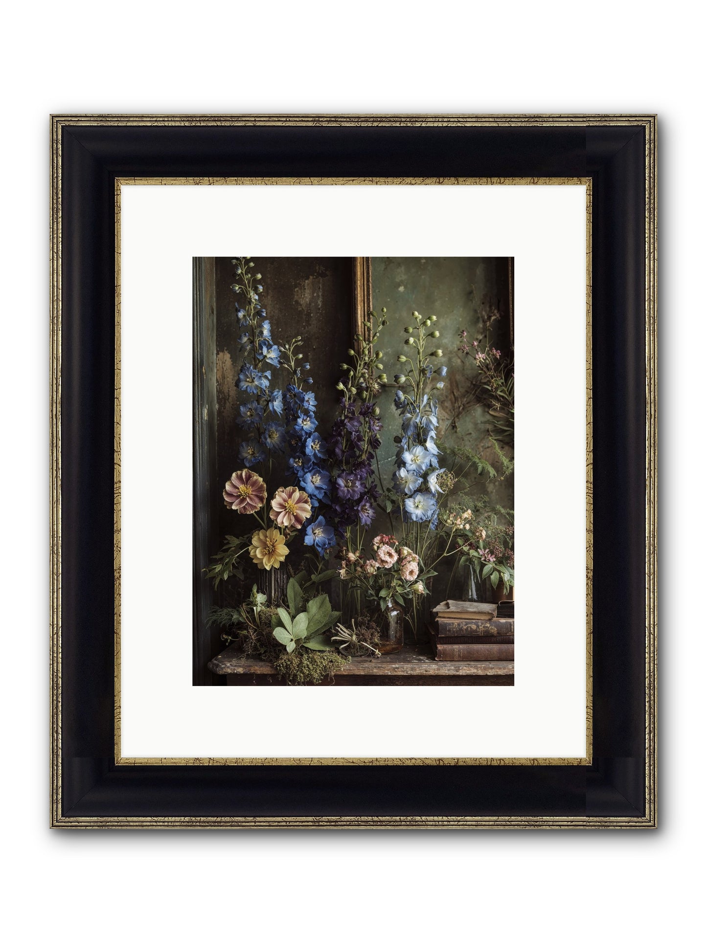 Velvet Lawns And Hidden Doors Framed Print - Black & Gold 9x12