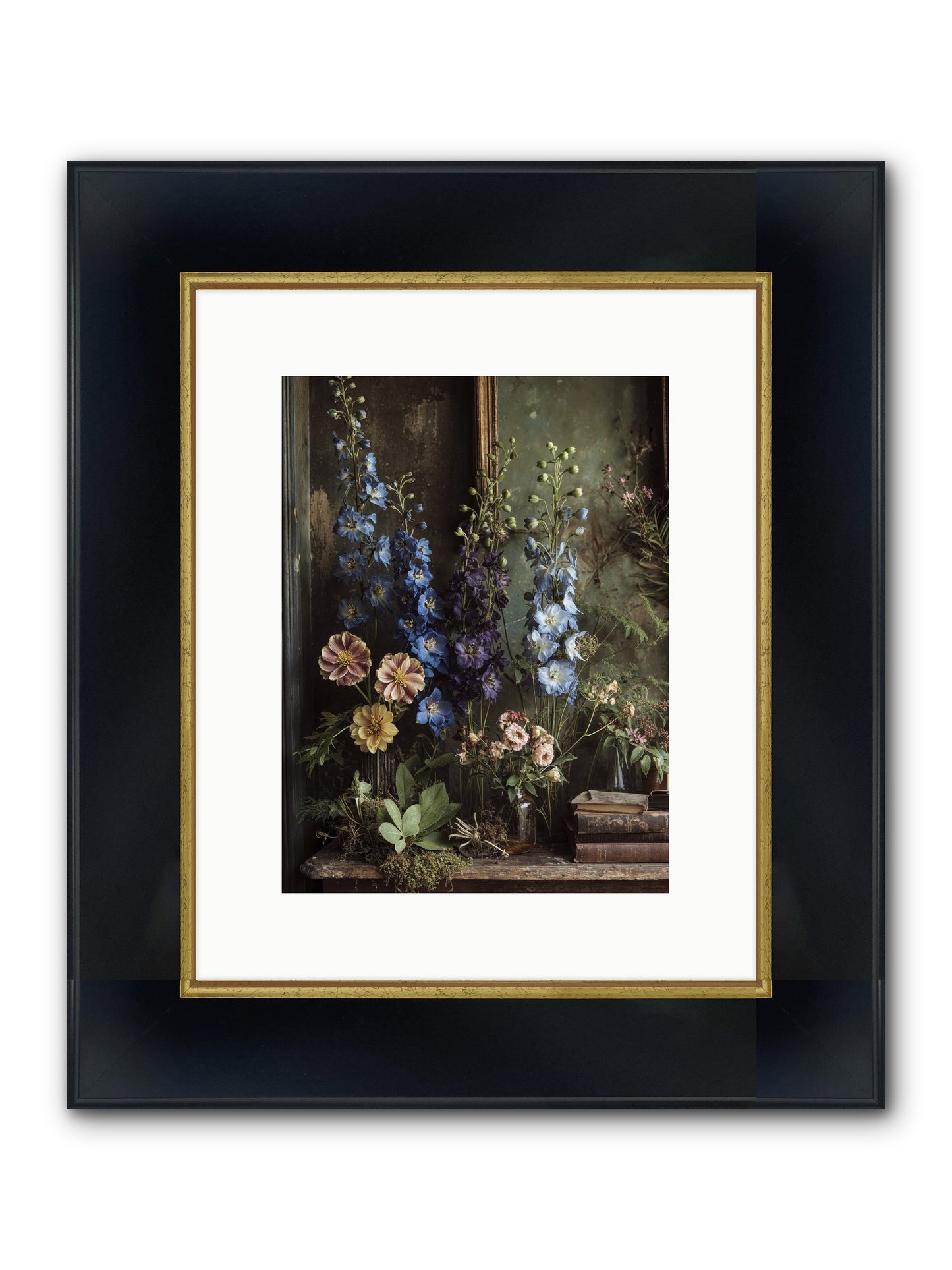 Velvet Lawns And Hidden Doors Framed Print - Wide Black w/Gold 9x12
