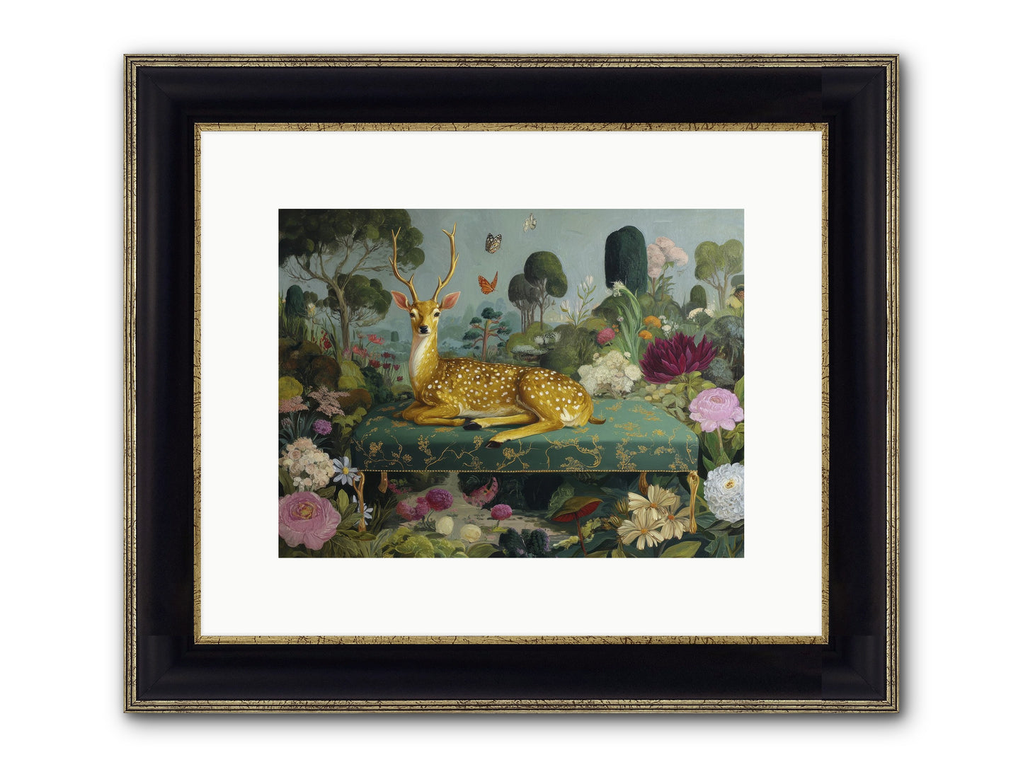 Velvet Nights Unfolding Framed Print - Black & Gold 12x9