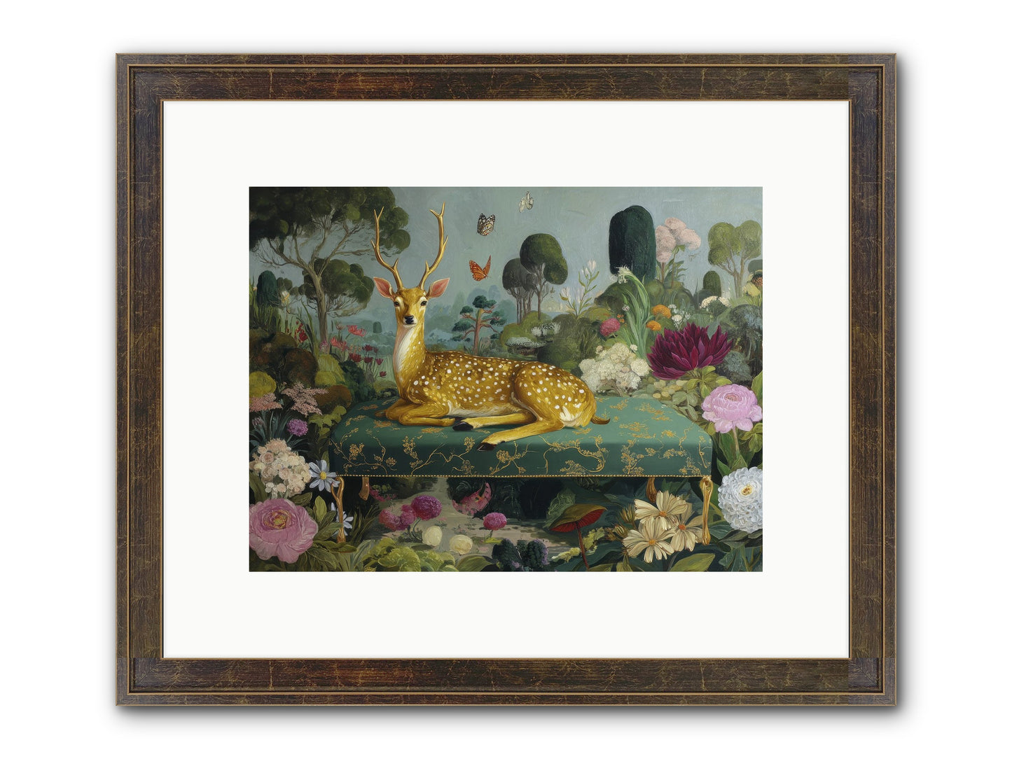 Velvet Nights Unfolding Framed Print - Slimwoods Black/Gold 12x9