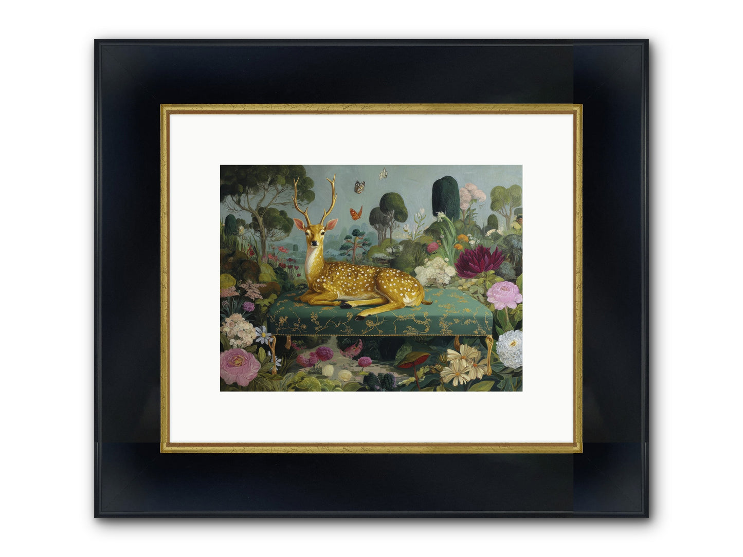 Velvet Nights Unfolding Framed Print - Wide Black w/Gold 12x9