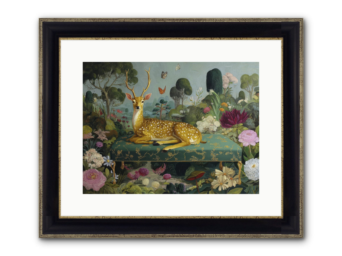 Velvet Nights Unfolding Framed Print - Black & Gold 16x12